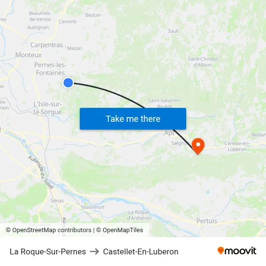 La Roque-Sur-Pernes to Castellet-En-Luberon map