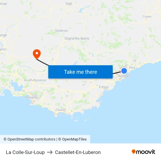 La Colle-Sur-Loup to Castellet-En-Luberon map