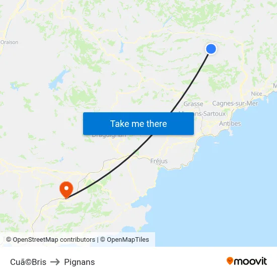 Cuã©Bris to Pignans map