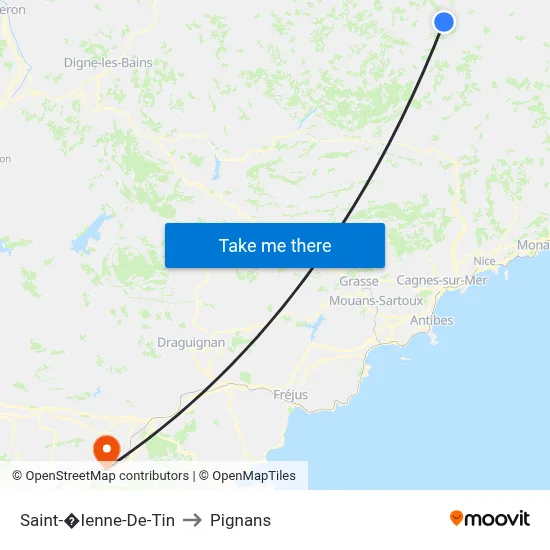 Saint-�Ienne-De-Tin to Pignans map