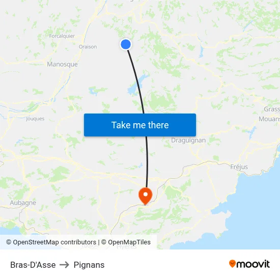 Bras-D'Asse to Pignans map