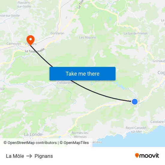 La Môle to Pignans map