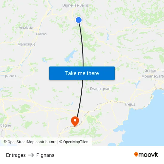 Entrages to Pignans map