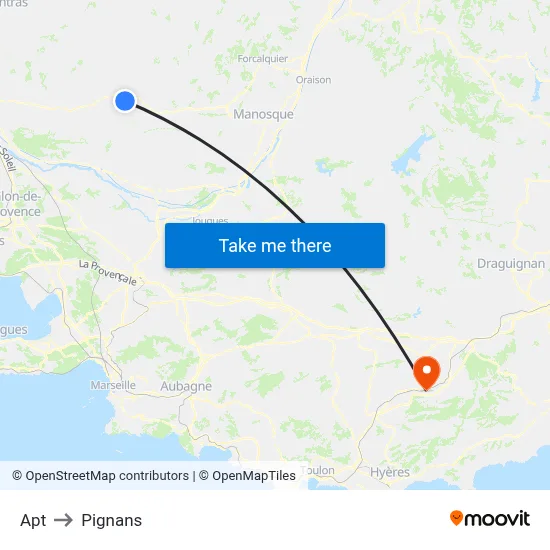 Apt to Pignans map