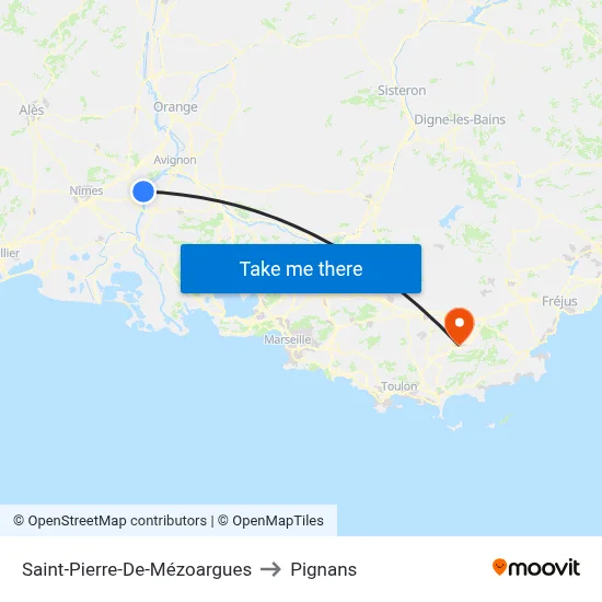 Saint-Pierre-De-Mézoargues to Pignans map