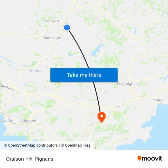 Oraison to Pignans map