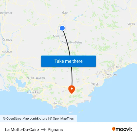 La Motte-Du-Caire to Pignans map