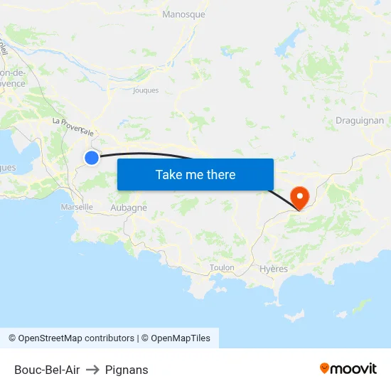 Bouc-Bel-Air to Pignans map