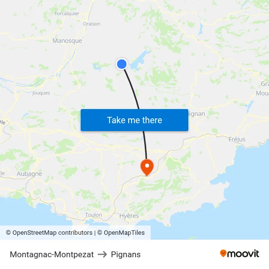 Montagnac-Montpezat to Pignans map