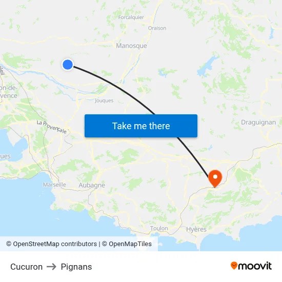 Cucuron to Pignans map