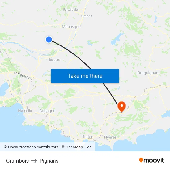 Grambois to Pignans map