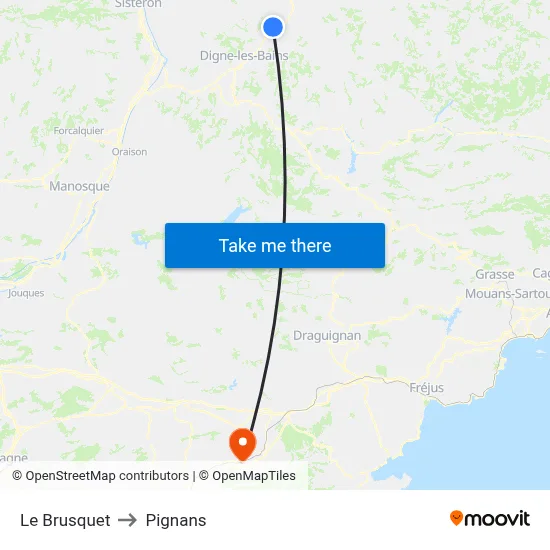 Le Brusquet to Pignans map