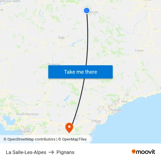 La Salle-Les-Alpes to Pignans map