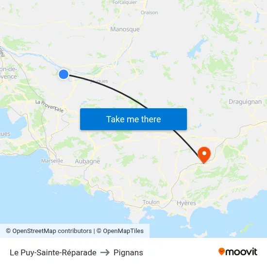 Le Puy-Sainte-Réparade to Pignans map