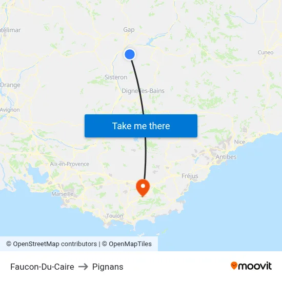 Faucon-Du-Caire to Pignans map