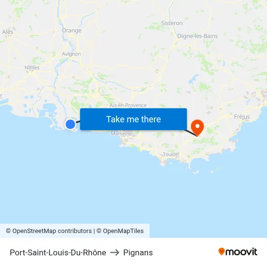 Port-Saint-Louis-Du-Rhône to Pignans map