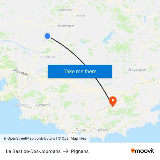 La Bastide-Des-Jourdans to Pignans map