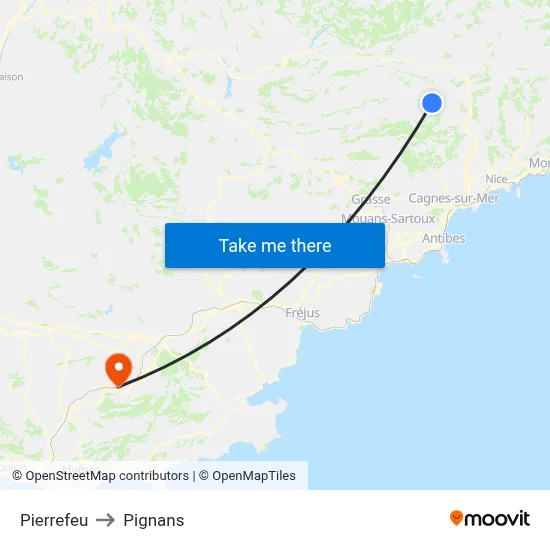Pierrefeu to Pignans map