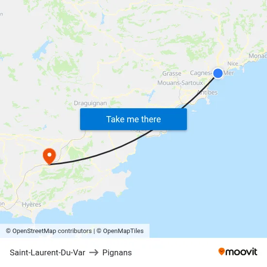 Saint-Laurent-Du-Var to Pignans map