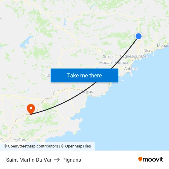 Saint-Martin-Du-Var to Pignans map