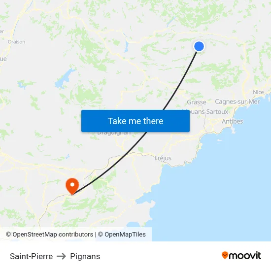 Saint-Pierre to Pignans map