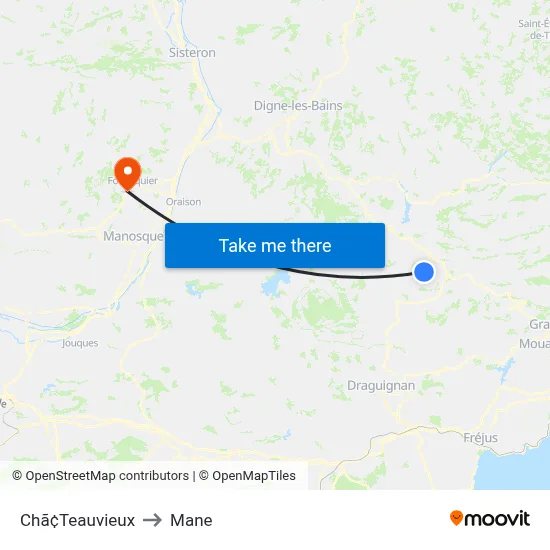 Chã¢Teauvieux to Mane map