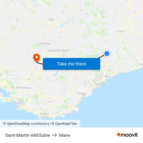 Saint-Martin-Vã©Subie to Mane map