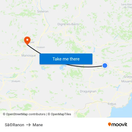 Sã©Ranon to Mane map