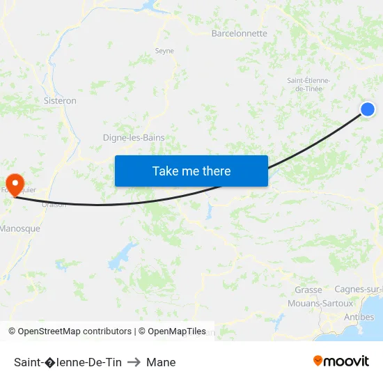 Saint-�Ienne-De-Tin to Mane map