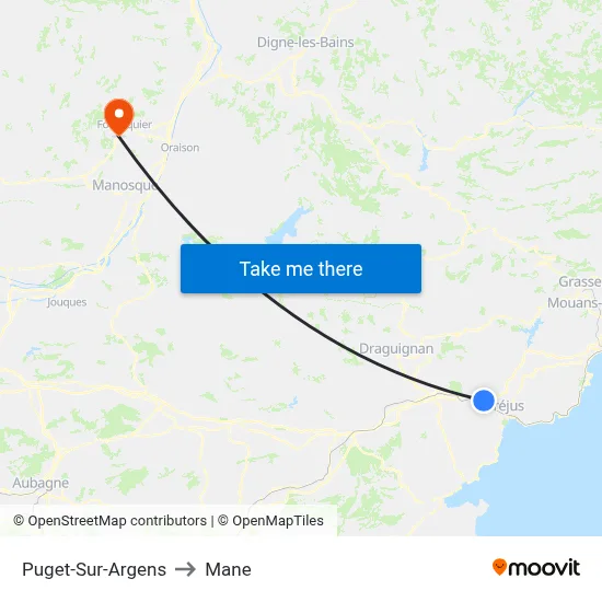 Puget-Sur-Argens to Mane map