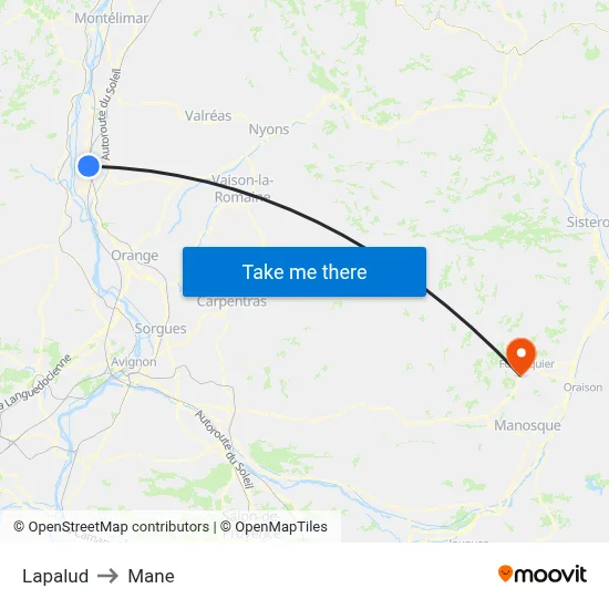 Lapalud to Mane map