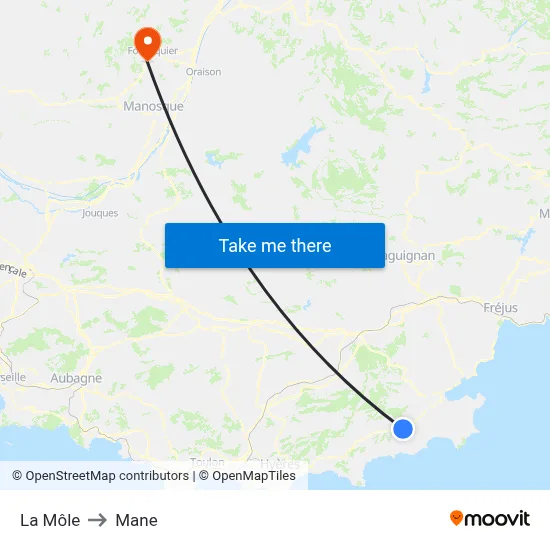 La Môle to Mane map