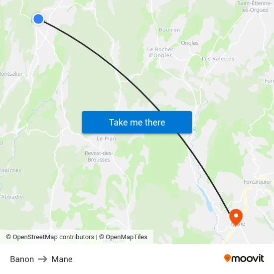Banon to Mane map