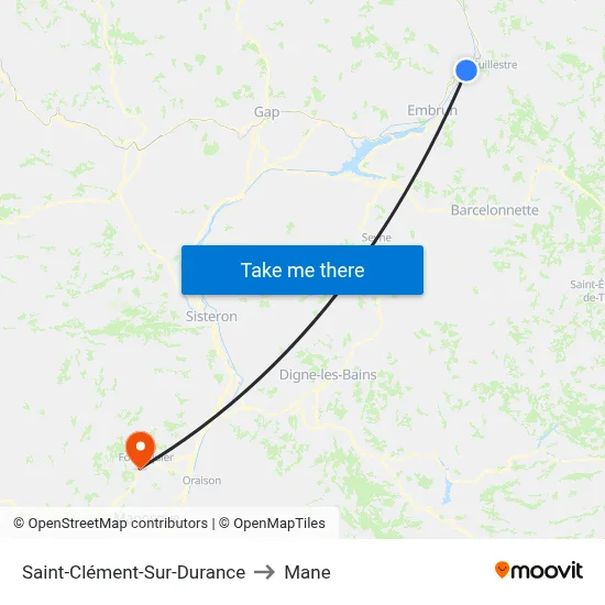 Saint-Clément-Sur-Durance to Mane map
