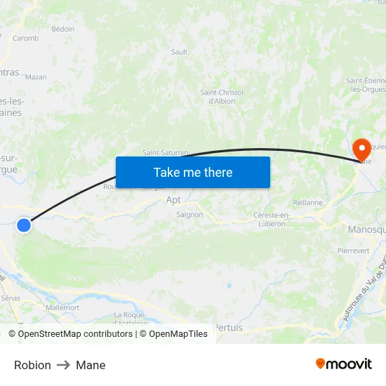 Robion to Mane map