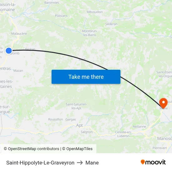 Saint-Hippolyte-Le-Graveyron to Mane map