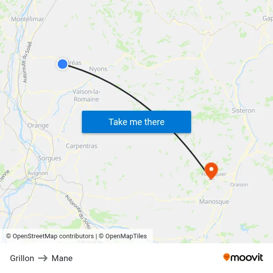 Grillon to Mane map