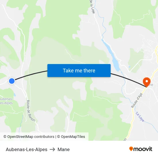 Aubenas-Les-Alpes to Mane map