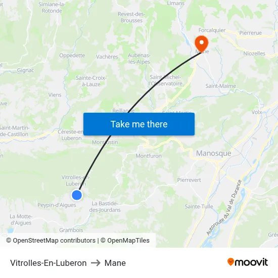 Vitrolles-En-Luberon to Mane map