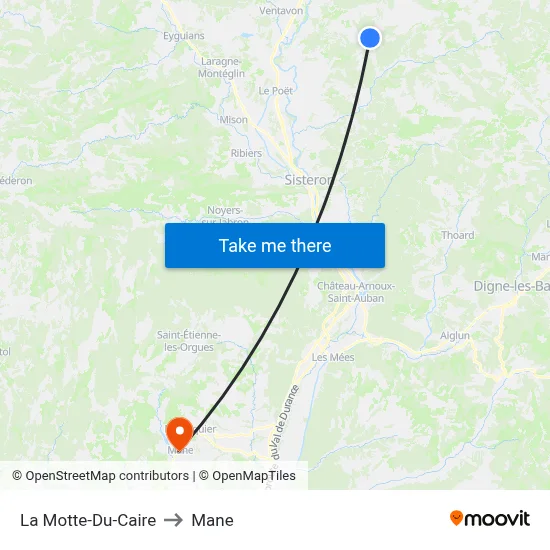 La Motte-Du-Caire to Mane map