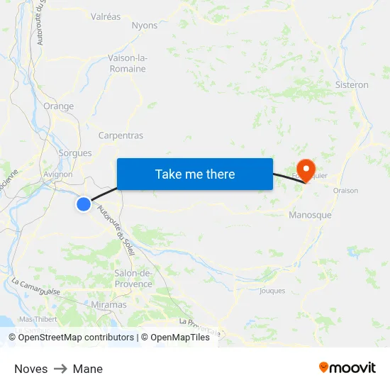 Noves to Mane map