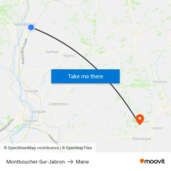 Montboucher-Sur-Jabron to Mane map