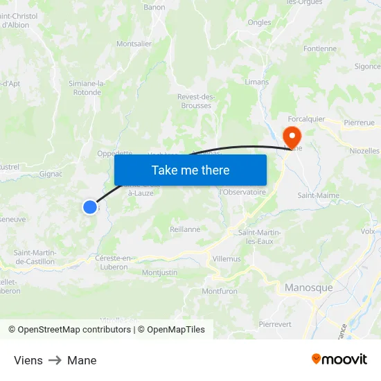Viens to Mane map
