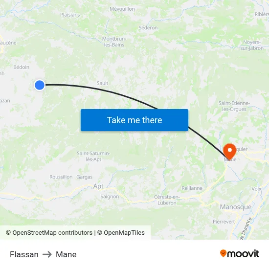 Flassan to Mane map