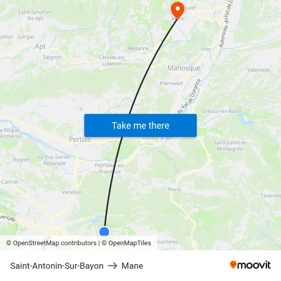 Saint-Antonin-Sur-Bayon to Mane map