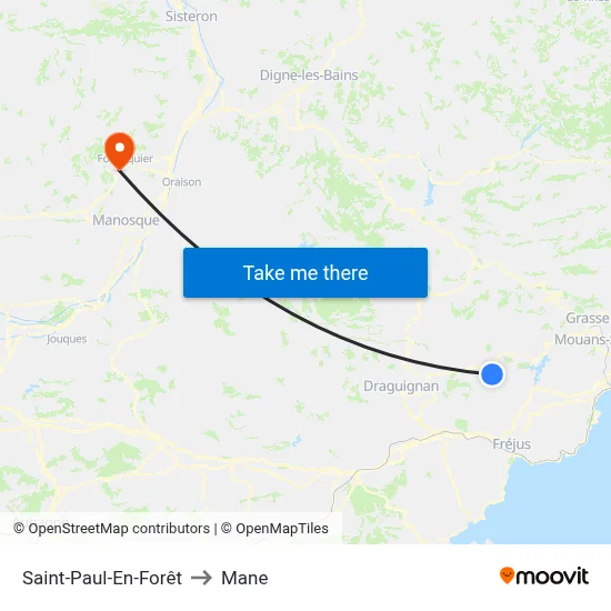 Saint-Paul-En-Forêt to Mane map