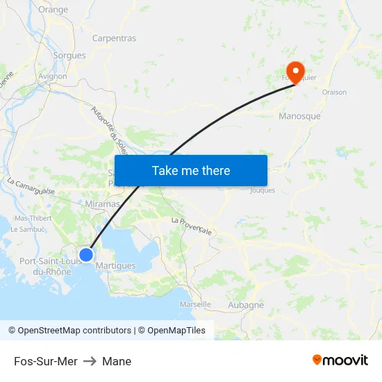 Fos-Sur-Mer to Mane map