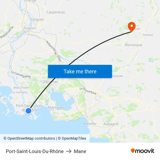 Port-Saint-Louis-Du-Rhône to Mane map