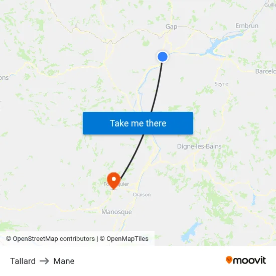 Tallard to Mane map
