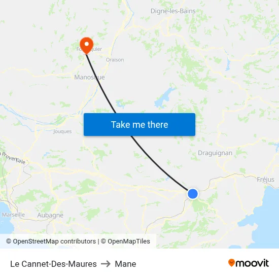 Le Cannet-Des-Maures to Mane map